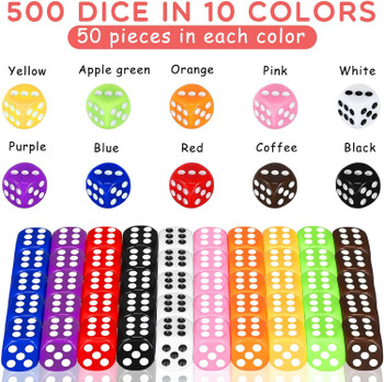 16mm opaque dice - Pack of 500 6-sided dice