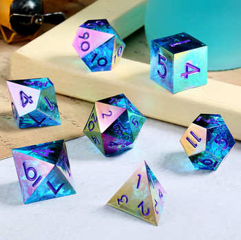 Chromatic Sharp-Edge DnD dice set - Abyss