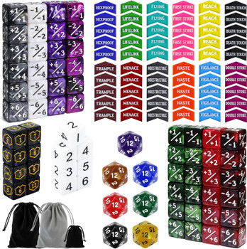 Pack of 130 MTG Counter and Keyword Dice and Tokens