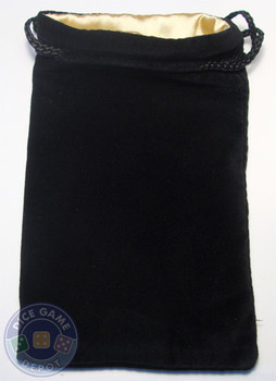 Large satin-lined velvet dice bag - Gold