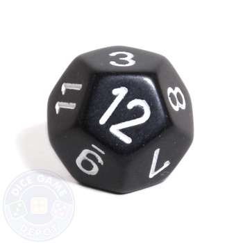 d12 - Black opaque 12-sided dice