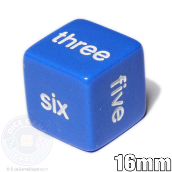 Word Number Dice - Blue