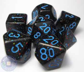 Blue Stars polyhedral game dice set