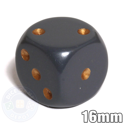 Dark gray 6-sided dice - Round corners - 16mm