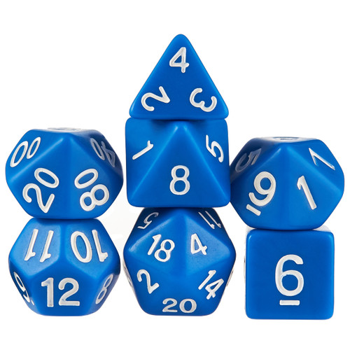 Solid blue dice set - D&D dice