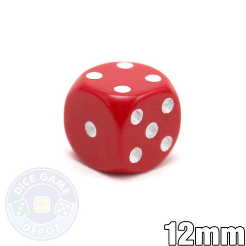 Round-corner 12mm opaque dice - Red