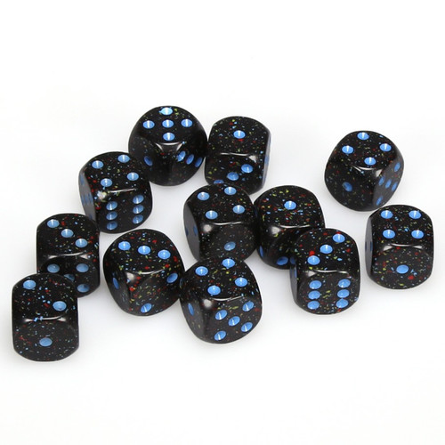 Speckled Blue Stars dice - set of 12