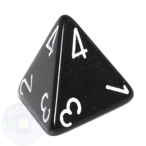 Opaque Black 4-Sided Dice With Gold Numbers | Dice Game Depot