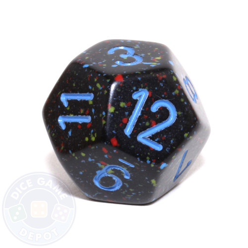 d12 - Speckled Blue Stars 12-sided Dice