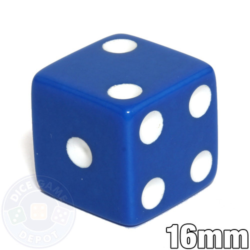 Opaque Dice - 16mm - Blue