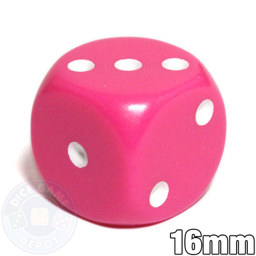 Pink opaque round-corner dice - 16mm