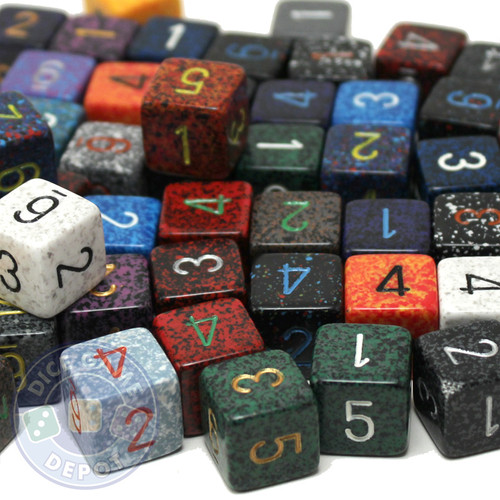 Speckled numeral dice