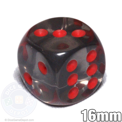 Transparent smoke 6-sided dice