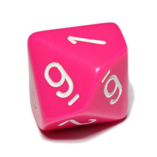 Opaque 10-sided pink dice