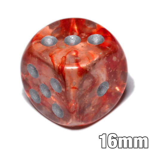 Nebula 6-sided dice - Red with Silver Spots