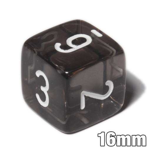 d6 - Transparent Smoke numeral dice