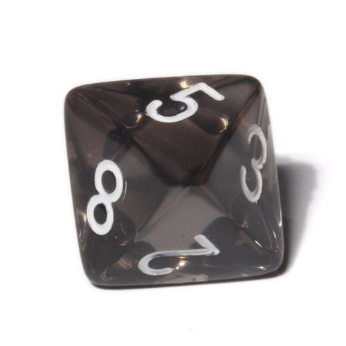 d8 - Transparent smoke 8-sided dice