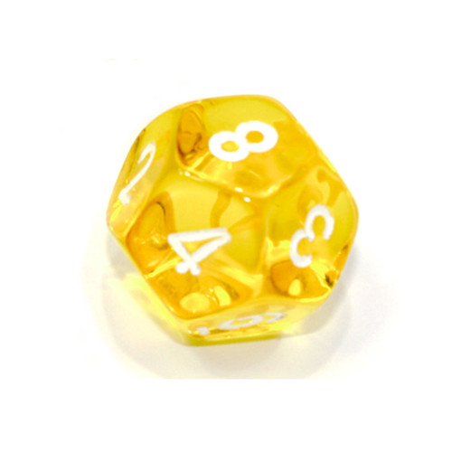 20-Sided Translucent Dice (d20) - Yellow