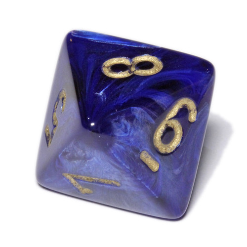 Scarab 8-sided dice - Royal Blue