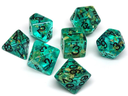 Teal Ocean Reef dice set - DnD dice