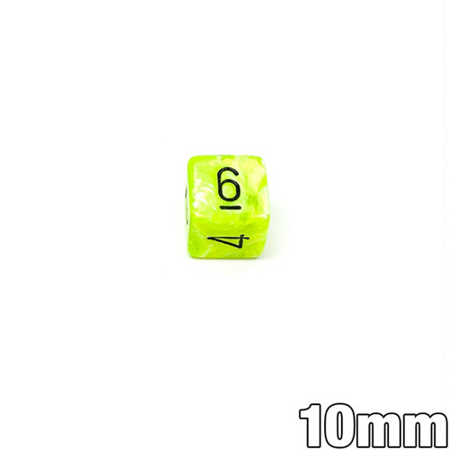 10mm 6-sided numeral dice - Vortex Bright Green