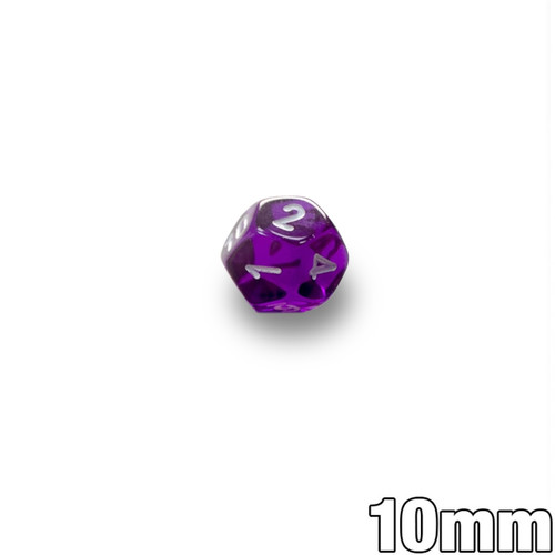 10mm 12-sided dice - Translucent purple