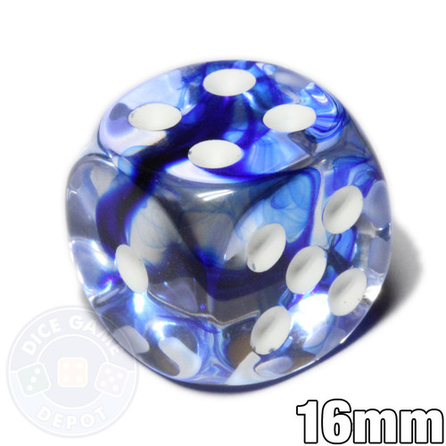 Nebula 16mm blue dice from Chessex