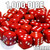 1000 red opaque round-corner dice - Bulk gaming dice