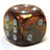 Lustrous Gold 6-sided die with silver spots