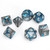7-piece Gemini dice set - D&D dice - Steel and Teal