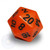 Orange 20-sided dice