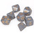 Opaque dark gray 7-piece DnD dice set