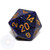 d20 - Speckled Golden Cobalt 20-sided Dice