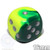 Green and Yellow Gemini 6-sided Dice - d6
