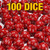 Bulk dice set of 100 red d20s