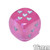 Hearts 6-sided Dice - Borealis Pink