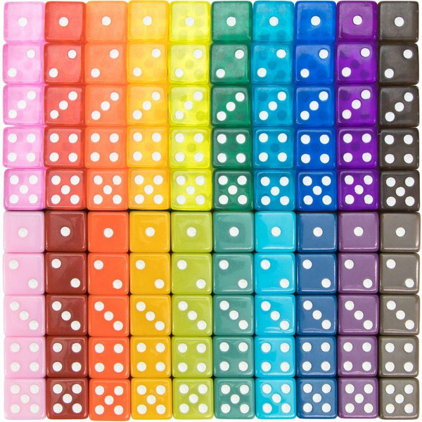 Set of 100 Vintage assorted dice