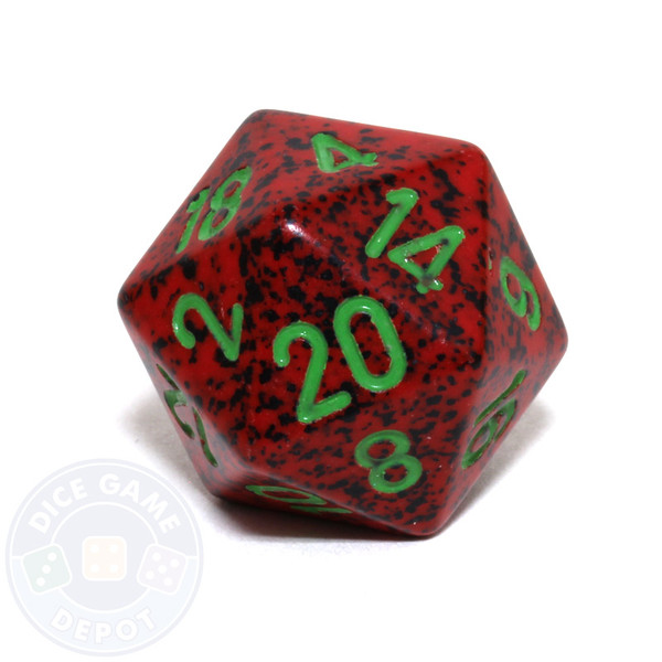 d20 - Speckled Strawberry 20-sided Dice