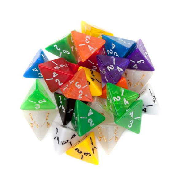 Pack of 25 Random D4 Polyhedral Dice