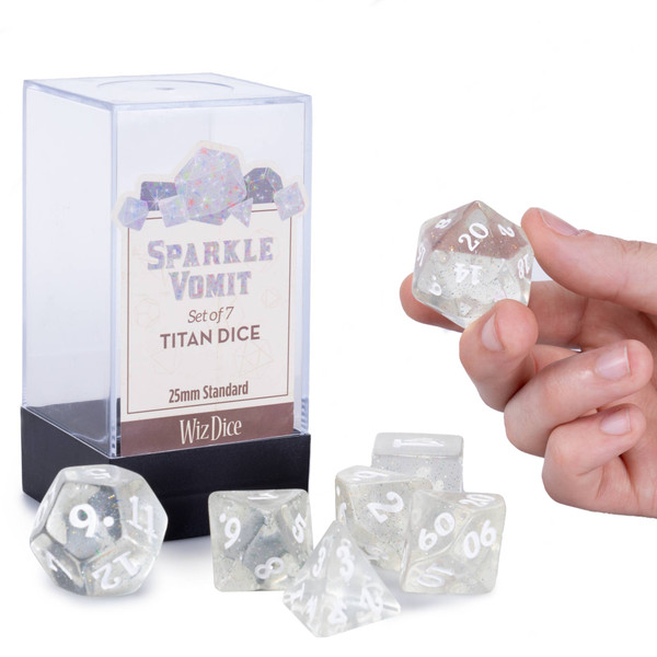 Sparkle Vomit dice set - 25mm Titan dice - DnD dice set
