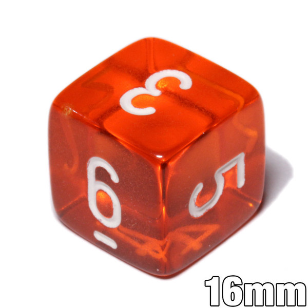 d6 - Transparent Orange dice