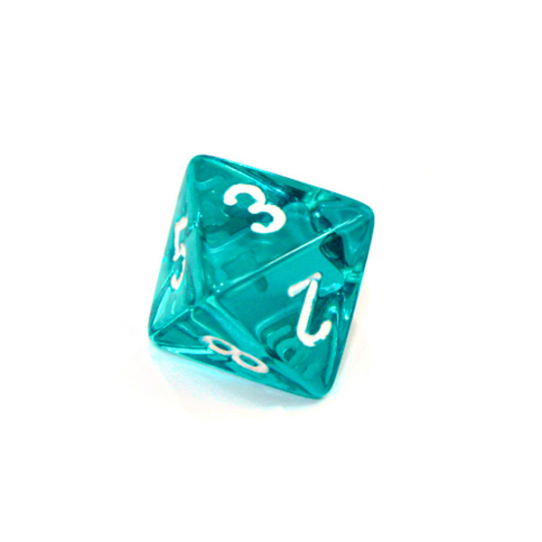 d8 - Transparent teal 8-sided dice