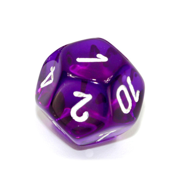 d12 - Transparent purple 12-sided dice