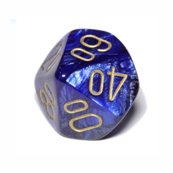 Scarab 10-sided percentile dice - Royal Blue