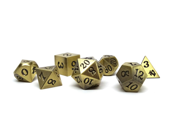 Legendary Bronze dice set - Metal dice - DnD dice set