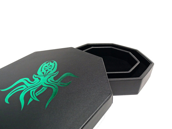 Cthulhu dice tray with lid and dice staging area