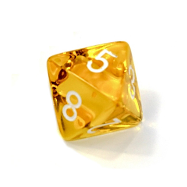 Translucent yellow 8-sided die