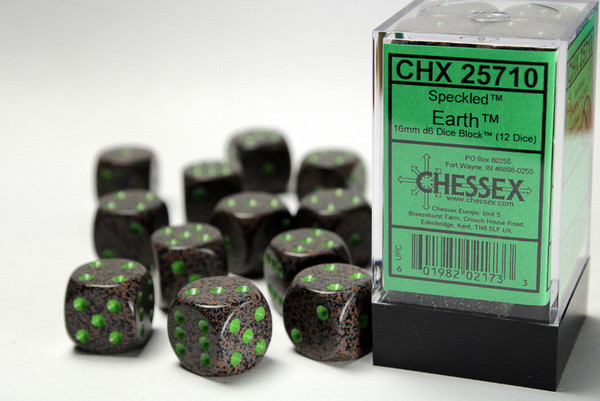 Speckled Earth dice - set of 12