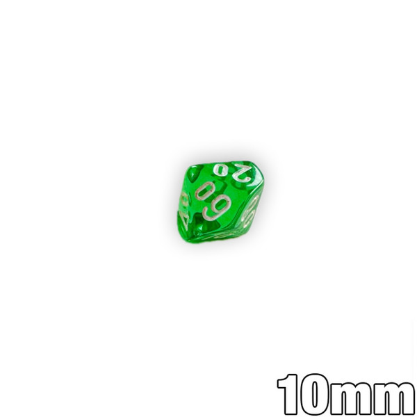 10mm 10-sided percentile dice - Translucent Green