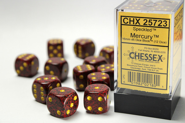 Set of 12 Speckled Mercury dice